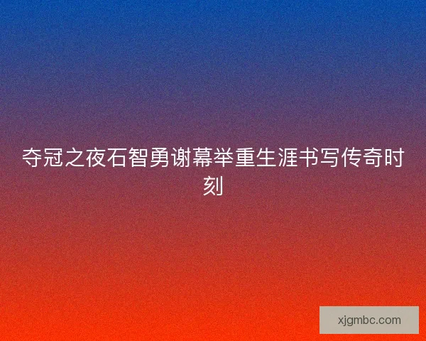 夺冠之夜石智勇谢幕举重生涯书写传奇时刻 夺冠之夜石智勇谢幕举重生涯书写传奇时刻