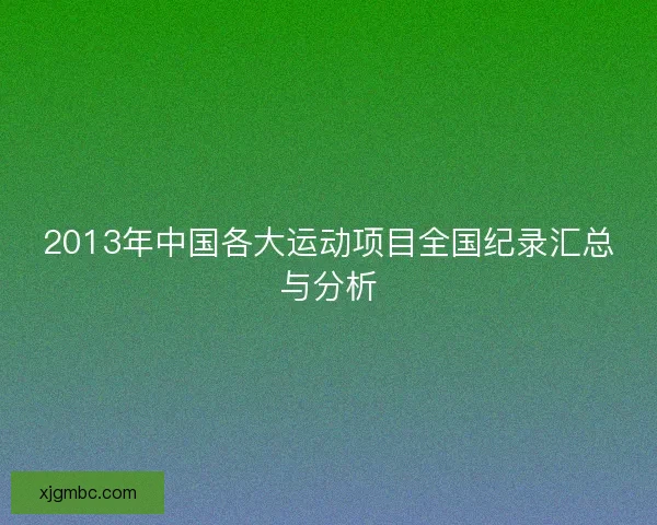 2013年中国各大运动项目全国纪录汇总与分析