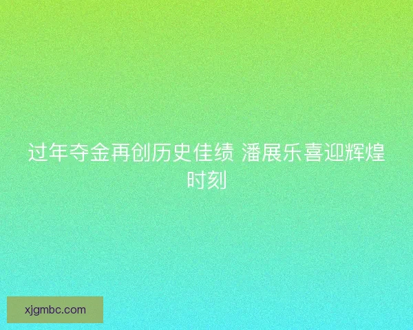 过年夺金再创历史佳绩 潘展乐喜迎辉煌时刻 过年夺金再创历史佳绩 潘展乐喜迎辉煌时刻