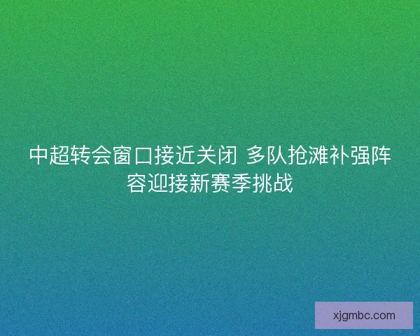 中超转会窗口接近关闭 多队抢滩补强阵容迎接新赛季挑战 中超转会窗口接近关闭 多队抢滩补强阵容迎接新赛季挑战