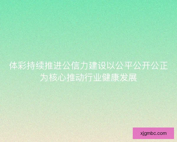 体彩持续推进公信力建设以公平公开公正为核心推动行业健康发展 体彩持续推进公信力建设以公平公开公正为核心推动行业健康发展